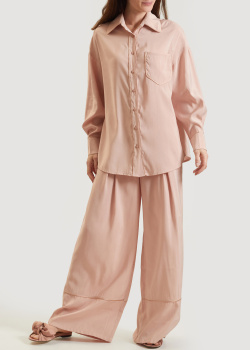 Костюм из рубашки и широких брюк Clothe персикового цвета, фото